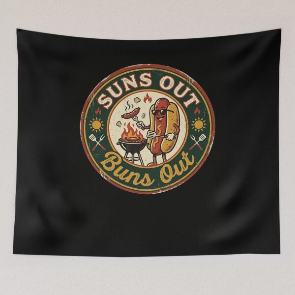 Item preview, Suns Out Buns Out Funny Hot Dog Grilling BBQ designed and sold by snowry.