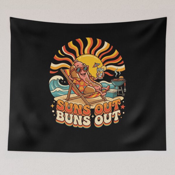 Item preview, Suns Out Buns Out Hot Dog Summer Beach Party designed and sold by snowry.