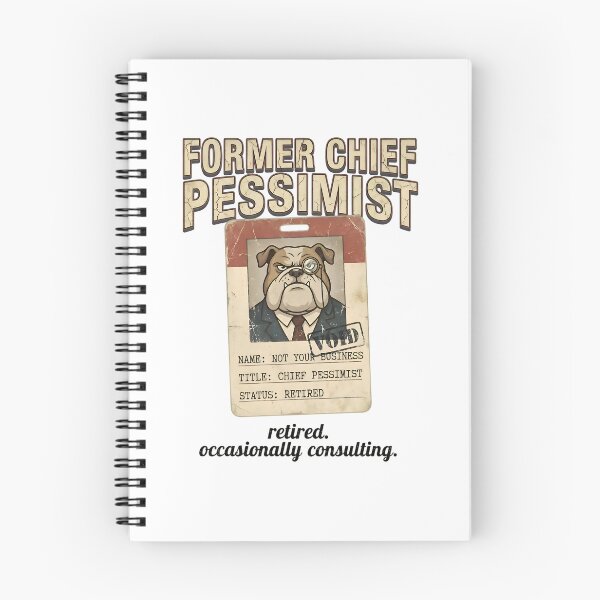 Item preview, Former Chief Pessimist Retired Bulldog - Funny Sarcastic Dog ID Badge 2 designed and sold by Recovering Pessimist.
