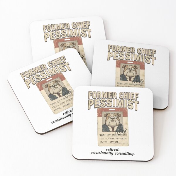 Item preview, Former Chief Pessimist Retired Bulldog - Funny Sarcastic Dog ID Badge 2 designed and sold by Recovering Pessimist.