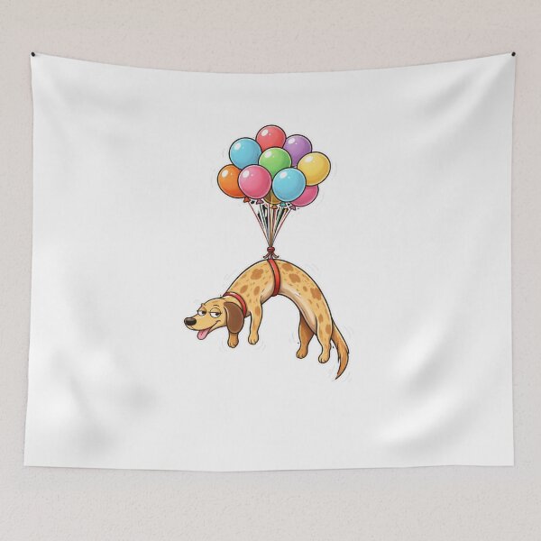 Item preview, Funny Dachshund Balloon Sticker, Long Dog Meme Sticker, Wiener Dog Floating, Cute Sausage Dog Die Cut Sticker designed and sold by VibeOffline Studio.