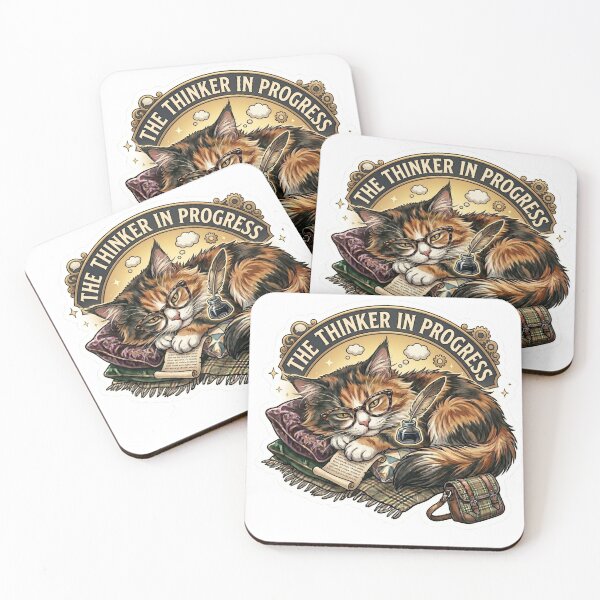 Item preview, The Thinker in Progress Funny Cat Meme Design designed and sold by Serene Whiskers.