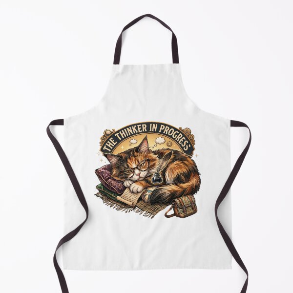 Item preview, The Thinker in Progress Funny Cat Meme Design designed and sold by Serene Whiskers.