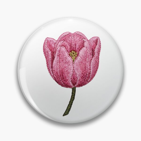 Item preview, Pink Tulip Embroidery Patch Botanical Floral designed and sold by Fikuall.