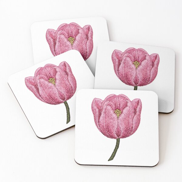 Item preview, Pink Tulip Embroidery Patch Botanical Floral designed and sold by Fikuall.
