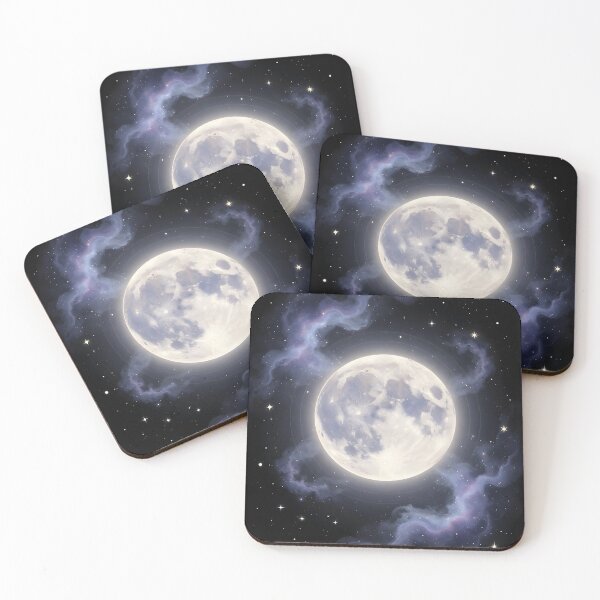 Item preview, Glowing Full Moon with Nebula designed and sold by LunarVault.