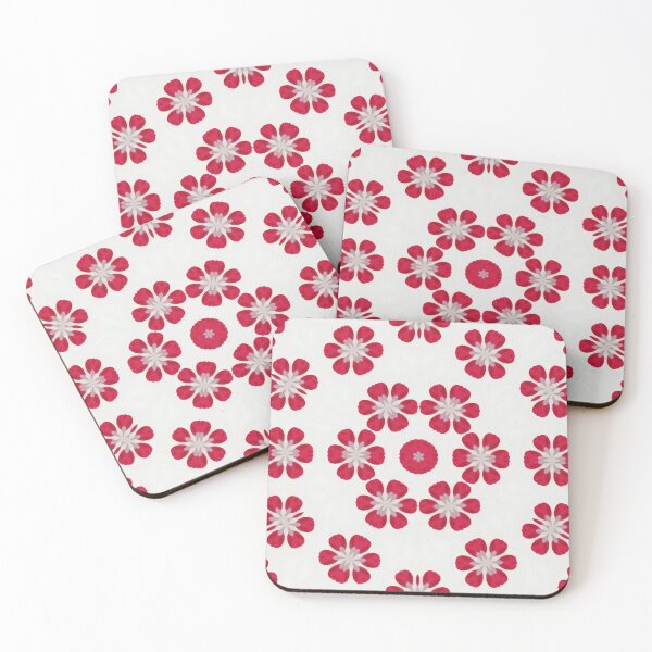 Aperçu de l'œuvre Floral Kaleidoscope Pattern – Red Flower Design créée et vendue par SilentBloomLab.