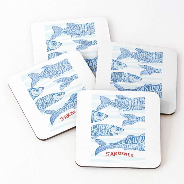 Item preview, Retro Vintage - Blue Sardines designed and sold by ArtPlus+.