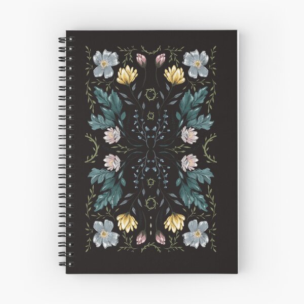 Artikelvorschau, Blumen auf schwarzem Hintergrund: botanische Illustration entworfen und verkauft von Denberna.