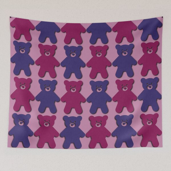 Item preview, Pink and Purple Teddy Bear Pattern Design designed and sold by IntelliMindDesigns.