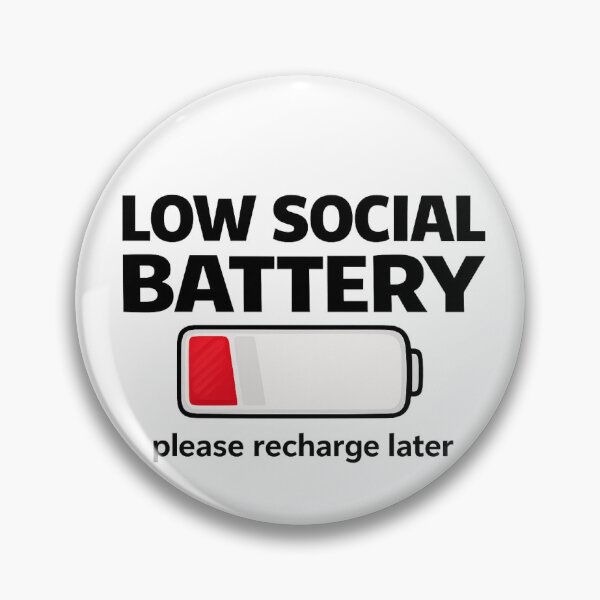 Item preview, Warning Low Social Battery designed and sold by aicharoman.