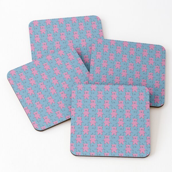 Item preview, Pink Teddy Bear on Blue Background Pattern Design designed and sold by IntelliMindDesigns.
