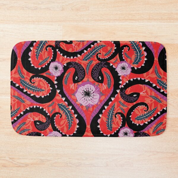 Item preview, Friendly boho snakes on red background designed and sold by Marie Friddle.