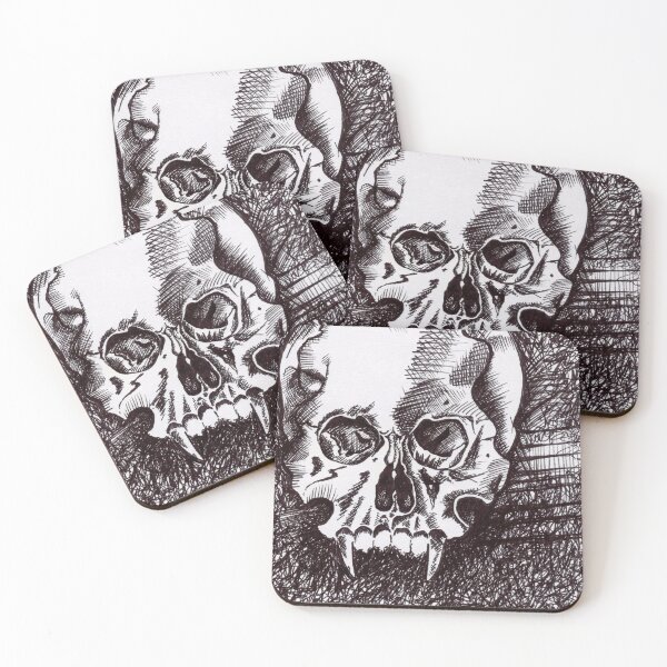 Item preview, Dracula Quote Vampire Skull Black & White Illustration designed and sold by Cass Harker Studio.