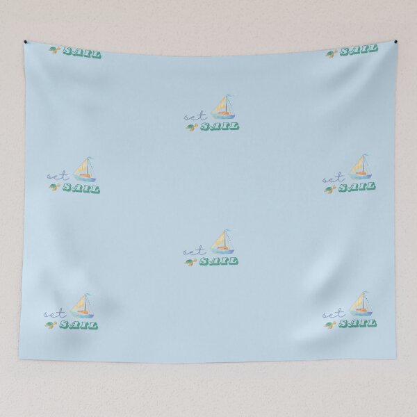 Item preview, Set Sail Boat and Turtle designed and sold by moodiemerch.