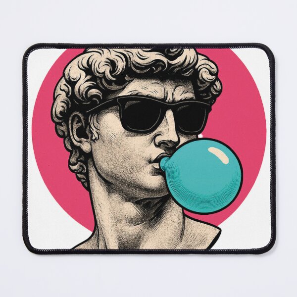 Item preview, Vaporwave David Statue with Blue Bubblegum - Aesthetic Pop Art designed and sold by Native-Grid.