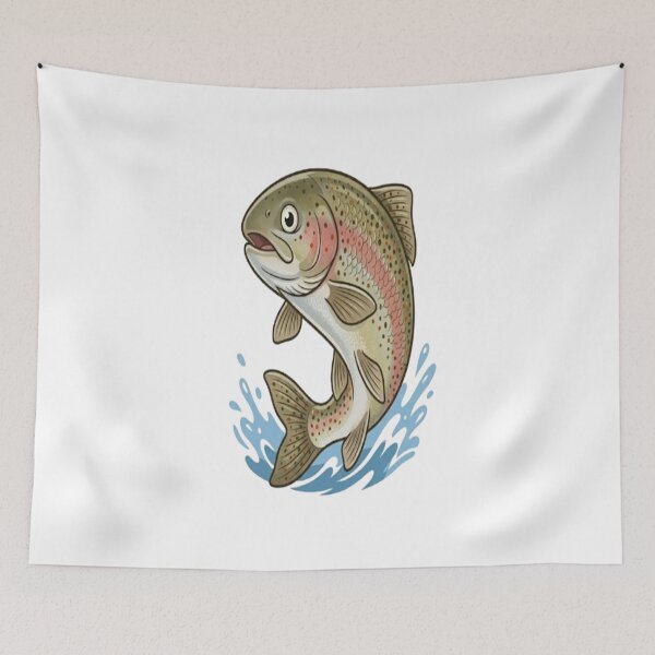 Item preview, Rainbow Trout Classic Cartoon - Vintage Fly Fishing Art designed and sold by ClaussShop.