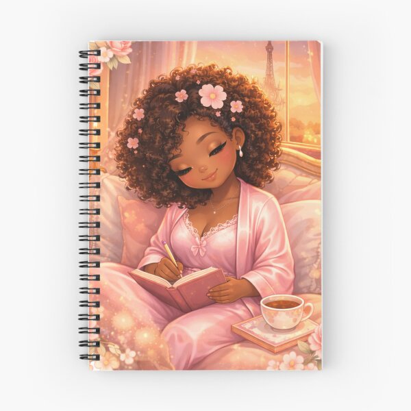 Item preview, Cozy Night Journaling Aesthetic Soft Life Girl in Paris | Self Care & Romanticize Your Life designed and sold by PrincSaraStudio.