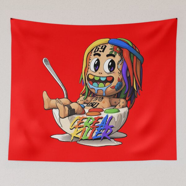 Item preview, Cereal Killer Cute Chaos Cartoon with Rainbow Hair and Candy Madness designed and sold by SeriouslyArtistical.