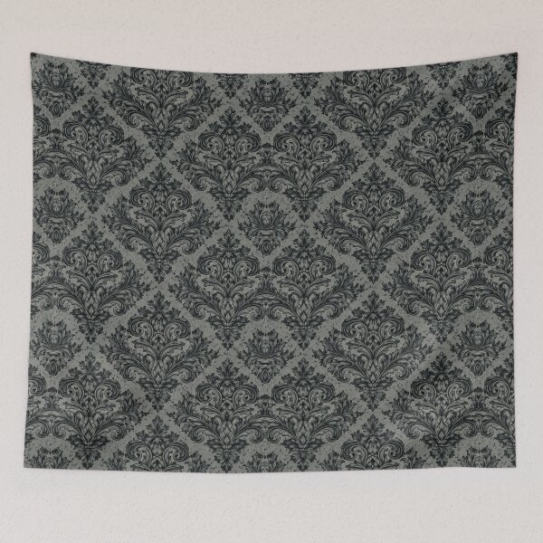 Item preview, Deep Sea Damask: Victorian Midnight Blue & Silver designed and sold by cabuks.