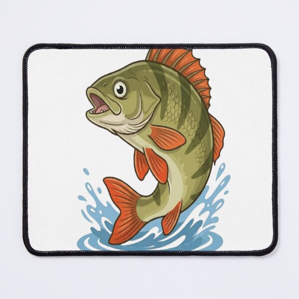 Item preview, European Perch Classic Cartoon - Vibrant Fishing Art designed and sold by ClaussShop.
