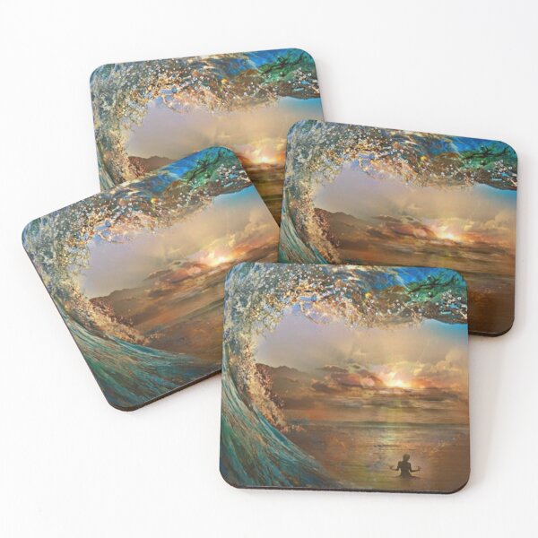 Item preview, Calm Within the Wave – Ocean Meditation Sunset Wall Art designed and sold by ArtbyValks.