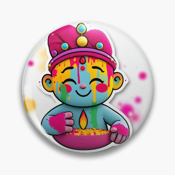 Item preview, Holi Blue Character Sticker designed and sold by Teewave-Ashish.