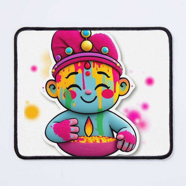 Item preview, Holi Blue Character Sticker designed and sold by Teewave-Ashish.