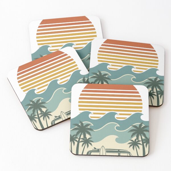 Item preview, Vintage 70s Beach Oasis - Minimalist Summer Surf designed and sold by NeonSummerLab.