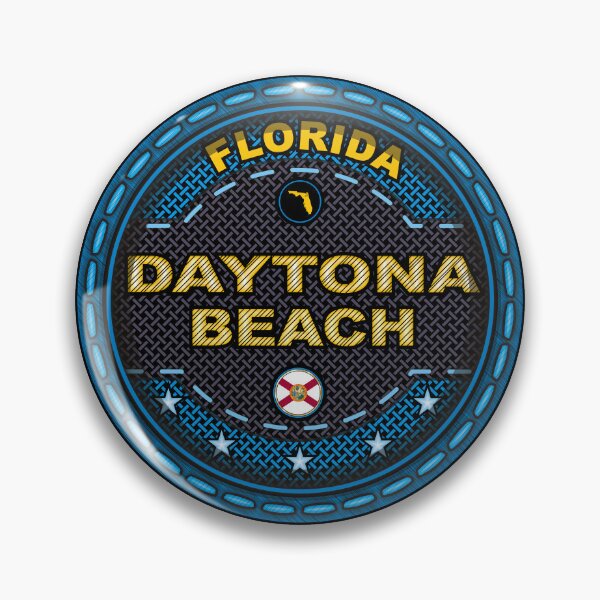 Item preview, Daytona Beach Florida FL stitching effect blue designed and sold by studioss76.