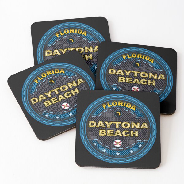Item preview, Daytona Beach Florida FL stitching effect blue designed and sold by studioss76.