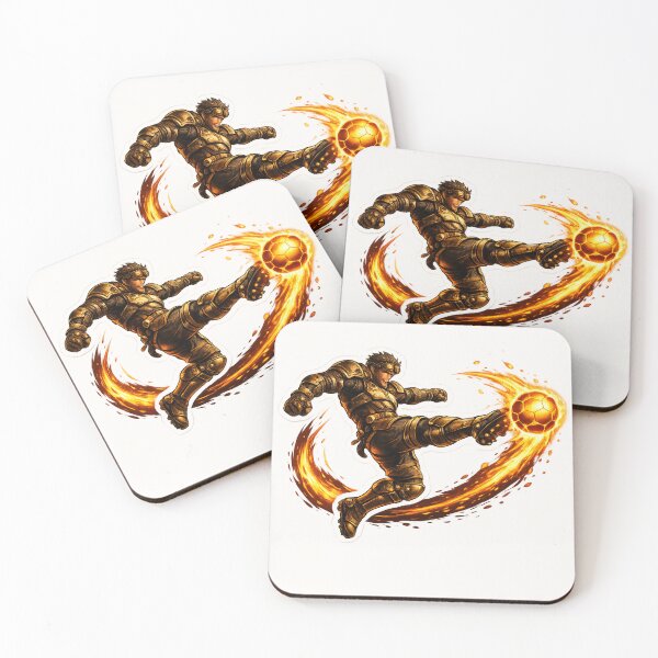 Item preview, Steampunk Soccer Striker Kick – Mechanical Football Player with Fire Energy designed and sold by Altered Art By Steve.