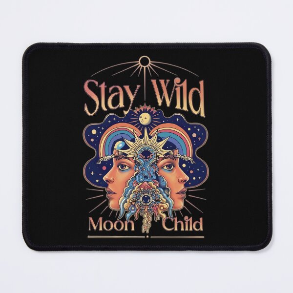 Item preview, Stay Wild Moon Child - Celestial Psychedelic Face Art designed and sold by MOFAPPAREL.