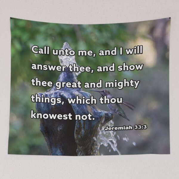 Item preview, Jeremiah 33:3 Call unto me Hummingbird photograph designed and sold by InsprtnlArtbyDP.