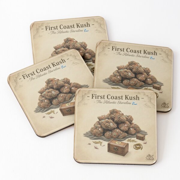 Item preview, FIRST COAST KUSH: THE COASTAL TITAN | VINTAGE BOTANICAL ARCHIVE POSTER designed and sold by The Cannabis Chronicles.