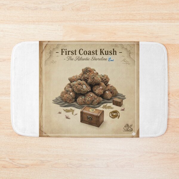 Item preview, FIRST COAST KUSH: THE COASTAL TITAN | VINTAGE BOTANICAL ARCHIVE POSTER designed and sold by The Cannabis Chronicles.