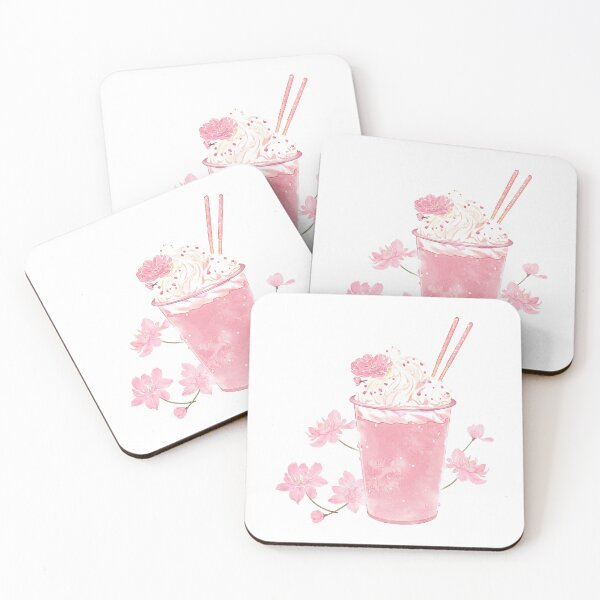 Item preview, Cute Milkshake Aesthetic Design – Kawaii Pink Dessert Illustration designed and sold by Shazaria123.