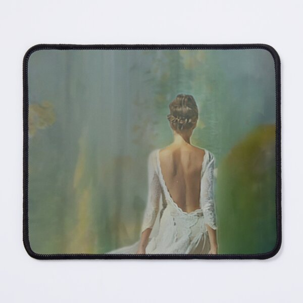 Item preview, Woman Walking Away in Soft Misty Garden designed and sold by ArtbyValks.