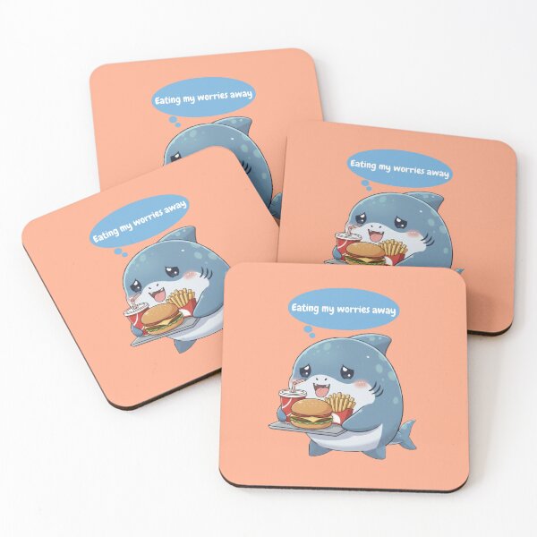 Item preview, Eating My Worries Away Funny Shark designed and sold by Nature's Chibis.