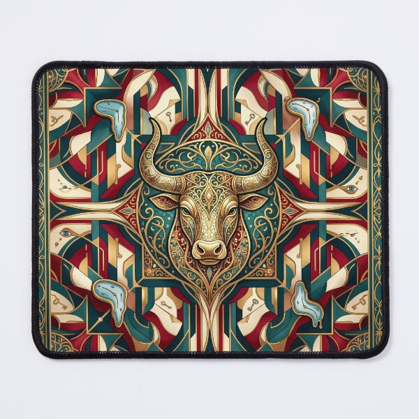 Item preview, Taurus. Zodiac sign Taurus. Gold, blue, red. Abstraction. designed and sold by Natalia-Vlad.