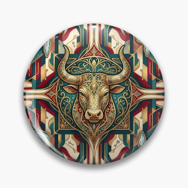 Item preview, Taurus. Zodiac sign Taurus. Gold, blue, red. Abstraction. designed and sold by Natalia-Vlad.
