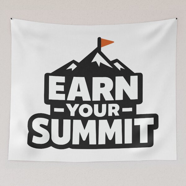 Item preview, Earn Your Summit Bold Mountain Motivational Typography Graphic designed and sold by FunFitLife Studio.