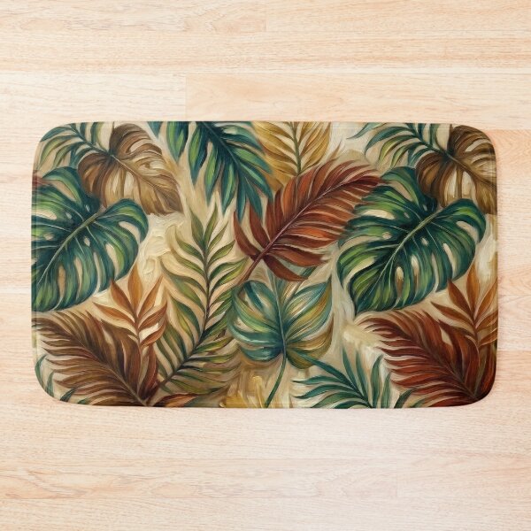 Item preview, Tropical Palm and Monstera Oil Painting designed and sold by Eclectic Monkey.