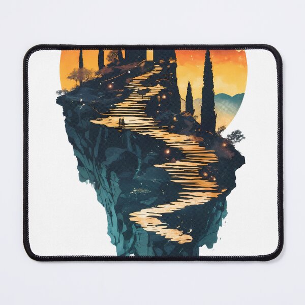 Item preview, Meteora Monasteries Greece Negative Space Landscape Artistic Travel Illustration designed and sold by JacksoonLester.