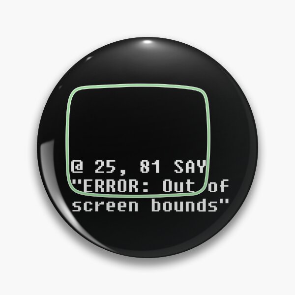 Artikelvorschau, Bildschirmbereich außerhalb des sichtbaren Bereichs – Retro-Compilerfehler entworfen und verkauft von irqzero.