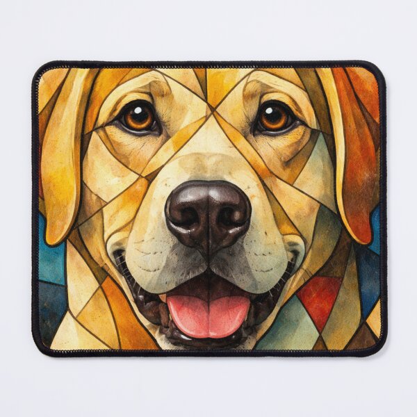 Item preview, Cubist Yellow Labrador Portrait – Geometric Dog Art Print designed and sold by GMACgraphicsCo.