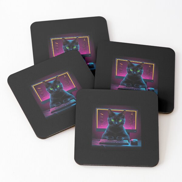 Item preview, Funny Neon Programmer Cat Coding Meme Design designed and sold by PixelClaw.