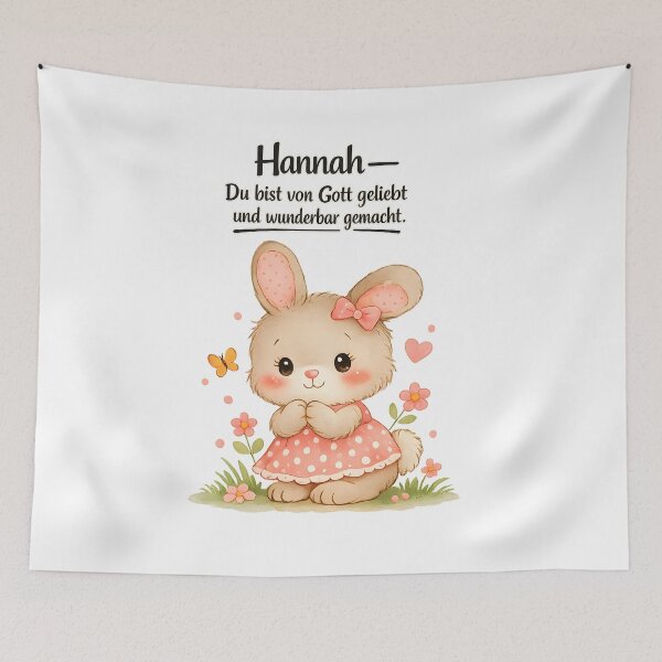 Item preview, Personalized rabbit children's room poster with the name Hannah designed and sold by LoveNurseries.