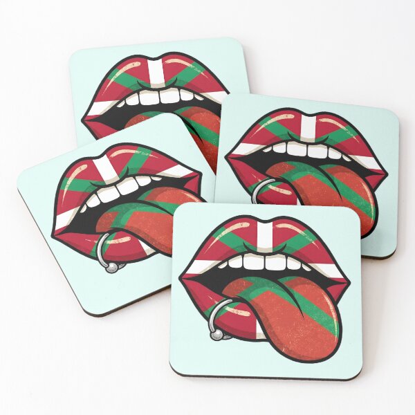 Item preview, Basque Flag Tongue Sticker – Euskadi Pride Lips Design – Basque Country Flag Art designed and sold by Travellerz.