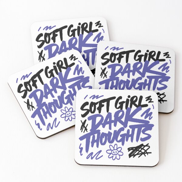 Item preview, Soft Girl Dark Thoughts Edgy Typography Design designed and sold by IslandTyped.